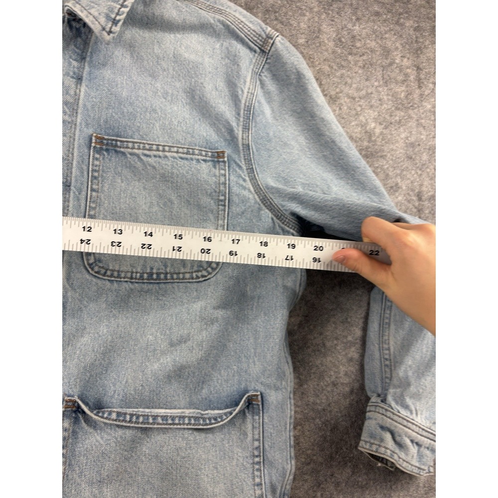Madewell‎ Men's Denim Barn Chore Jacket in Seaford Wash Snap Button Collared SEE - Picture 6 of 10